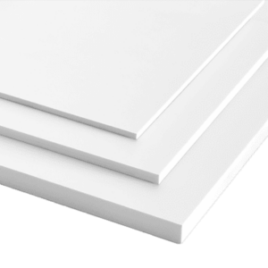 Plaque en PVC rigide opaque blanc et gris à la découpe sur mesure
