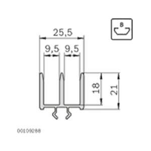 Profilé de porte coulissante PVC